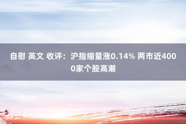 自慰 英文 收评：沪指缩量涨0.14% 两市近4000家个股高潮