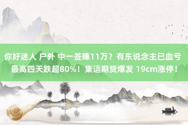 你好迷人 户外 中一签赚11万？有东说念主已血亏 最高四天跌超80%！集运期货爆发 19cm涨停！