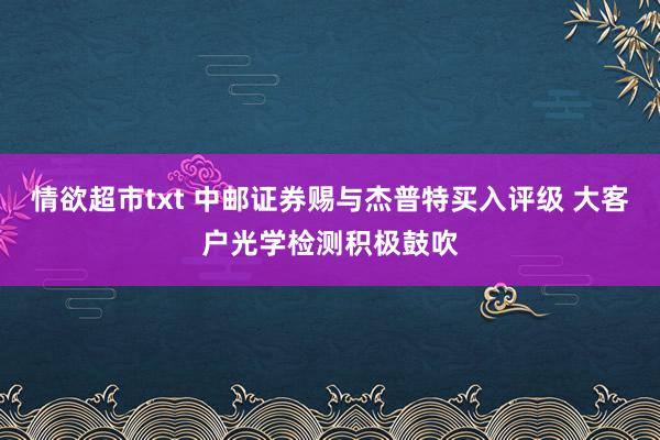 情欲超市txt 中邮证券赐与杰普特买入评级 大客户光学检测积极鼓吹