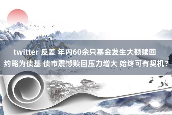 twitter 反差 年内60余只基金发生大额赎回 约略为债基 债市震憾赎回压力增大 始终可有契机？